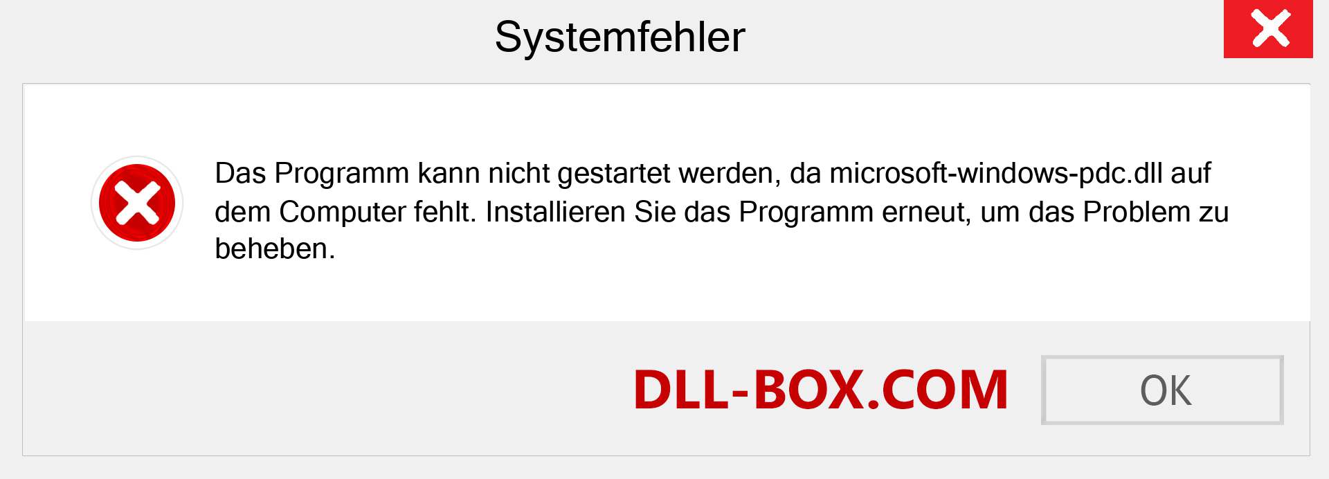 microsoft-windows-pdc.dll-Datei fehlt?. Download für Windows 7, 8, 10 - Fix microsoft-windows-pdc dll Missing Error unter Windows, Fotos, Bildern