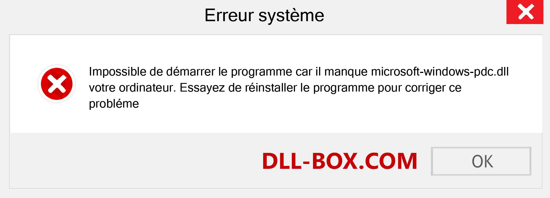 Le fichier microsoft-windows-pdc.dll est manquant ?. Télécharger pour Windows 7, 8, 10 - Correction de l'erreur manquante microsoft-windows-pdc dll sur Windows, photos, images